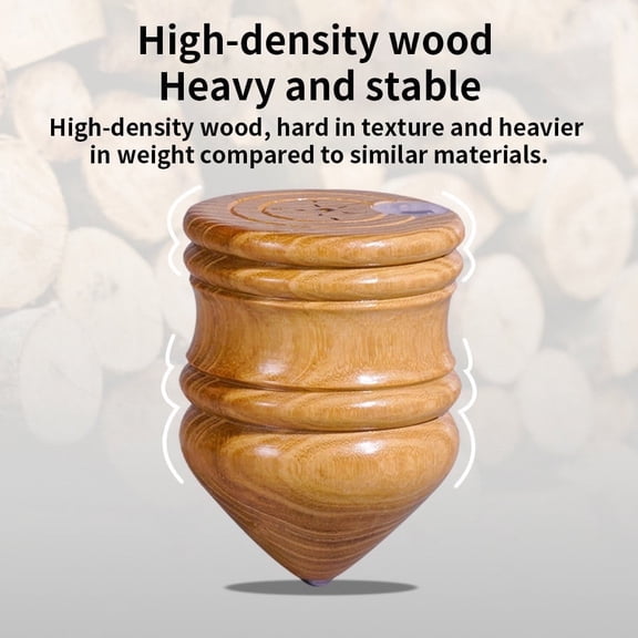 Worgeous Wooden Toy DIY Gyroscope Peg-top Toy Vintage Toy for Kids Elderly with Random (Elm Wood 8cm, Brown)