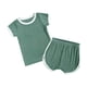 thumbnail image 1 of Ropa De Bebé (Niño O Niña) Traje De Niño Pequeño Verano Acanalado Top De Manga Corta Pantalones Cortos Conjunto De Dos Piezas Verde Odeerbi LM103-10416, 1 of 8
