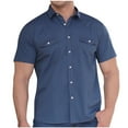 thumbnail image 4 of Button Down Shirts for Men Plus Size Short Sleeve Shirts Casual Stretch Outdoor Work Shirts with Pockets, 4 of 4
