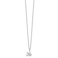 thumbnail image 2 of Auriga Fine Jewelry 925 Sterling Silver 1 mm Rhodium-Plated Diamond Dove Necklace for Women 20", 2 of 6