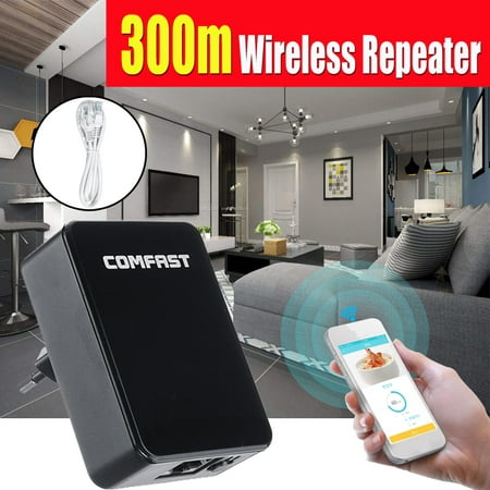 300Mbps 2.4GHz Wireless WiFi Repeater 300M Long Range Wireless WIFI Signal Extender WIFI Amplifier WIFI Signal Extention Mini AP Router Signal Booster for Home Living Room