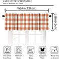 thumbnail image 5 of Buffalo Plaid Valance Curtain Printed Plaid Orange and White Rod Pocket Valance Window Treatments Short Curtains for Kitchen Bathroom Farmhouse Living Room Bedroom Decor 54x18inch, 5 of 6