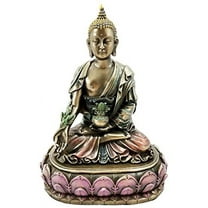Bhaisajyaguru Medicine Buddha Healing On Lotus Seat Sculpture Bodhisattva Statue