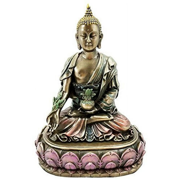 Bhaisajyaguru Medicine Buddha Healing On Lotus Seat Sculpture Bodhisattva Statue