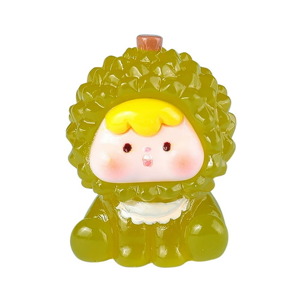 Fiudx Adorno de Fruta Luminosa de Resina, Diseño Divertido y Encantador, Efecto de Brillo Suave, Accesorio de Joyería para Manualidades, Decoración de Escritorio, Tamaño Compacto y Portátil, 4 X 4 Cm