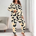 thumbnail image 5 of Plus Size Cute Pajamas for Women Set Crew Neck Pumpkin Ghost Graphic Sleepwear Long Sleeve Pjs Halloween Outfits Khaki 5XL, 5 of 5
