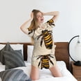 thumbnail image 5 of Rateoe Honey Bee Pattern Women's Short-Sleeved Pajama Set - 2 Piece Soft and Lightweight Sleepwear Set-3X-Large, 5 of 7