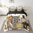 thumbnail image 2 of Manfei Modern Girl Bedding Comforter Set 7pcs, Leopard Print High Heel Queen Bedding Sets, Princess Unique Fashion Reversible Queen Sheet Sets, Luxury Bedroom Decor, 2 of 7