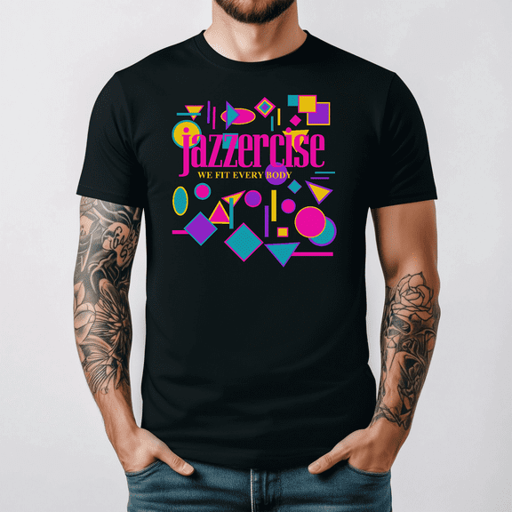 Jazzercise Retro Vintage Style 80s Fitness Inspired Graphic T-shirt V16548,for men and women up to 5XL