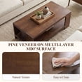 thumbnail image 5 of Dayalane 47" Modern Farmhouse Style Coffee Table, 2-Tier Storage Rectangular Center Table with Solid Pine Wood Legs, Thick Wooden Design Rectangular Living Room Table for Living Room Office, Brown, 5 of 11