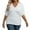 White, variant on Hauaitttt Women's Plus Size V Neck T Shirt Casual Stretchy Waist Comfortable Summer Fall Top for Everyday Wear with Jeans Athletic V Neck Shirts Women plus Size T Shirts Stripe Shirts for Women