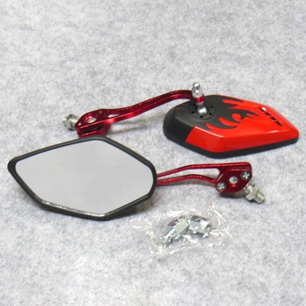 Anvazise 8/10mm Motorbike Scooter Motorcycle Handlebar Mount Rear View Mirrors Blue 2Pcs/Set