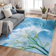 thumbnail image 1 of Area Rug Living Room 3x5 ft Floral White Blue Rugs Indoor Soft Low Pile Carpet Decor Large Washable for Bedroom Dining Room Under Kitchen Table Home Office, 1 of 1