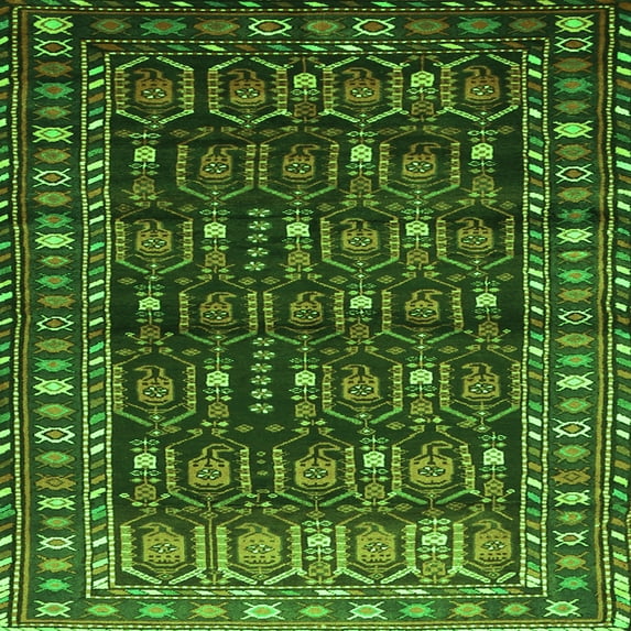 Ahgly Company Indoor Square Persian Green Traditional Area Rugs, 3' Square