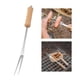 thumbnail image 5 of Tenedor de barbacoa de acero inoxidable con mango de madera, herramienta portátil, utensilio para carne de barbacoa 28 cm x 40 cm, 5 of 9