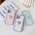 thumbnail image 4 of iPhone 12 Pro Max Case (6.7" 2020) - Cute Clear 3D Love Heart, Wavy Frame, Soft TPU, Shockproof, Pink for Women & Girls, 4 of 5