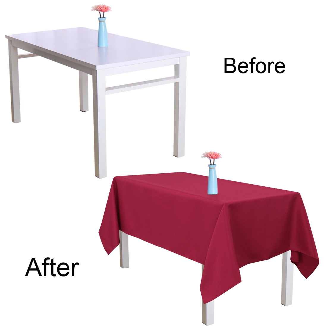 Unique Bargains Rectangle Tablecloth Polyester Table Cover Red 60" x 120" 1 Pc