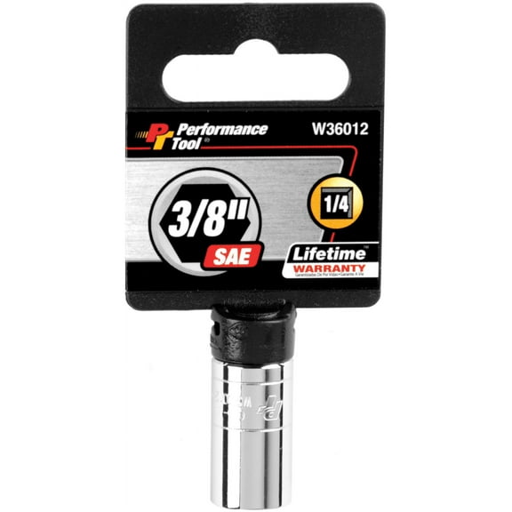 Wilmar W36012 Chrome Socket, 1/4" Drive, 3/8", 6 Point, Shallow