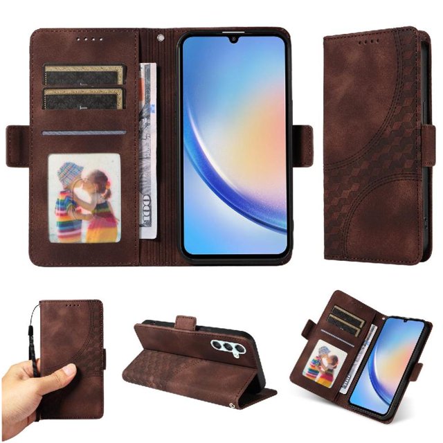 Funda GANGXUN para Samsung Galaxy A34 5G con diseño acolchado elegante, cuero PU, protección total y ajuste preciso