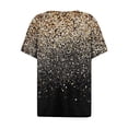 thumbnail image 5 of DeHolifer T Shirt for Women Short Sleeve V Neck Button Sequin Printed Loose Casual T Shirt Summer Fashion Tee Tops Yellow 2XL, 5 of 5