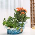 thumbnail image 4 of YOHAVEN Two-Tier Summer Garden Planter, Layered Resin Flower Pot for Indoor Outdoor Plants Balcony Patio Gardening Decor Display, 4 of 7