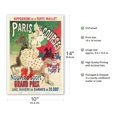 thumbnail image 2 of Paris Horse Races (Courses) at the Hippodrome de la Porte Maillot - Vintage France Advertising Poster by Jules Chéret c.1897 - Master Art Print 10in x 14in, 2 of 4