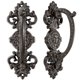 thumbnail image 1 of Manija de puerta de granero MACHAO 2 piezas de hierro fundido vintage marrón oscuro, 1 of 4