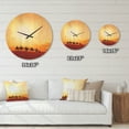 thumbnail image 4 of Designart 'Camel Caravan in Sahara Dessert ' Modern Wood Wall Clock, 4 of 5