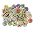 thumbnail image 1 of 100 botones redondos de madera con estampado de dibujos en colores surtidos para costura y manualidades (15 mm) C, 1 of 7
