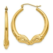 14k Yellow Gold Ram Hoop Earrings Ear Hoops Set Animal Fine Jewelry For Women Gifts For Her