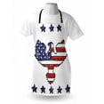 thumbnail image 3 of American Flag Apron Sketch Patriotic Bald Eagle National Icon Majestic Emblem Symbolic Image Art, Unisex Kitchen Bib Apron with Adjustable Neck for Cooking Baking Gardening, Red Blue, by Ambesonne, 3 of 3