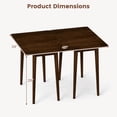 thumbnail image 3 of Costway Extendable Dining Table Set with 2 Rectangular Tables for 4-6 People, Space-saving Walnut, 3 of 10