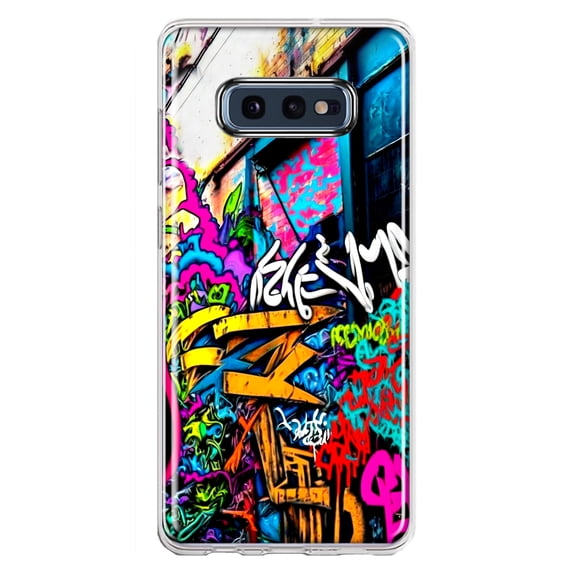 MUNDAZE Samsung Galaxy S10e Shockproof Clear Hybrid Protective Phone Case Urban Graffiti Street Art Painting Cover