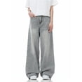 thumbnail image 2 of Womens Baggy Jeans Wide Leg Straight Leg Vintage Washed Distressed Denim Pants Fashion Casual Loose Fit Long Trousers Trendy Jeans for Women, 2 of 7
