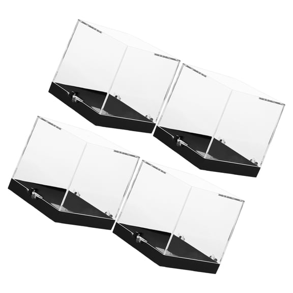 KONTONTY 4-Pack Small Clear Display Boxes for Mineral Specimens, Collections, Miniature Jewelry Sample Display Cases