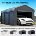 thumbnail image 3 of Outsunny Carport Replacement Sidewall Panel Set of 4 for 12' x 20' Carports, UPF50+ Waterproof PE Tarp Replacement Side Wall Cover, Dark Gray, 3 of 9