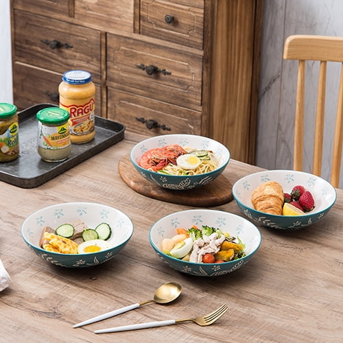 Pasta Bowls Salad Bowl 8" Pasta Bowl 32 Ounces Salad Bowls Pasta Bowls Set of 4 Ceramic Serving Bowls