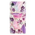 thumbnail image 4 of Allytechgroup Pattern Wallet Flip Case for iPhone XR, Premium PU Leather Kickstand Card Slots Cover Case with Wrist Strap Magnetic Clasp Shockproof Anti-Scratch Case, Purple Flower, 4 of 8