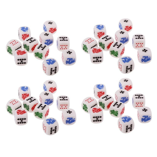 40 X Juego de Dados de Póquer D6 de Seis Lados para Fiesta, Bar, Bar, de Póquer, Juego de , Juguete Baoblaze Dados de póquer de varias caras