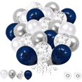 thumbnail image 1 of 60 piezas Globos Azul marino, Globos blancos plateados Globos de confeti plateados Globos de látex Matellic Globos de helio para bodas Ni?as Ni?os Cumplea?os Par XianweiShao 8390612848964, 1 of 1