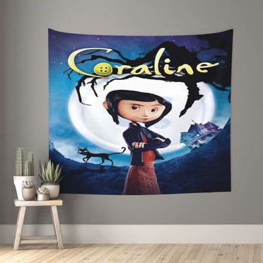 Coraline Wall Tapestry Anime Poster For Bedroom Aesthetics Funny Room Decor Flag Wall Hanging For Teen Girls Men Dorm Living Room 29x37in