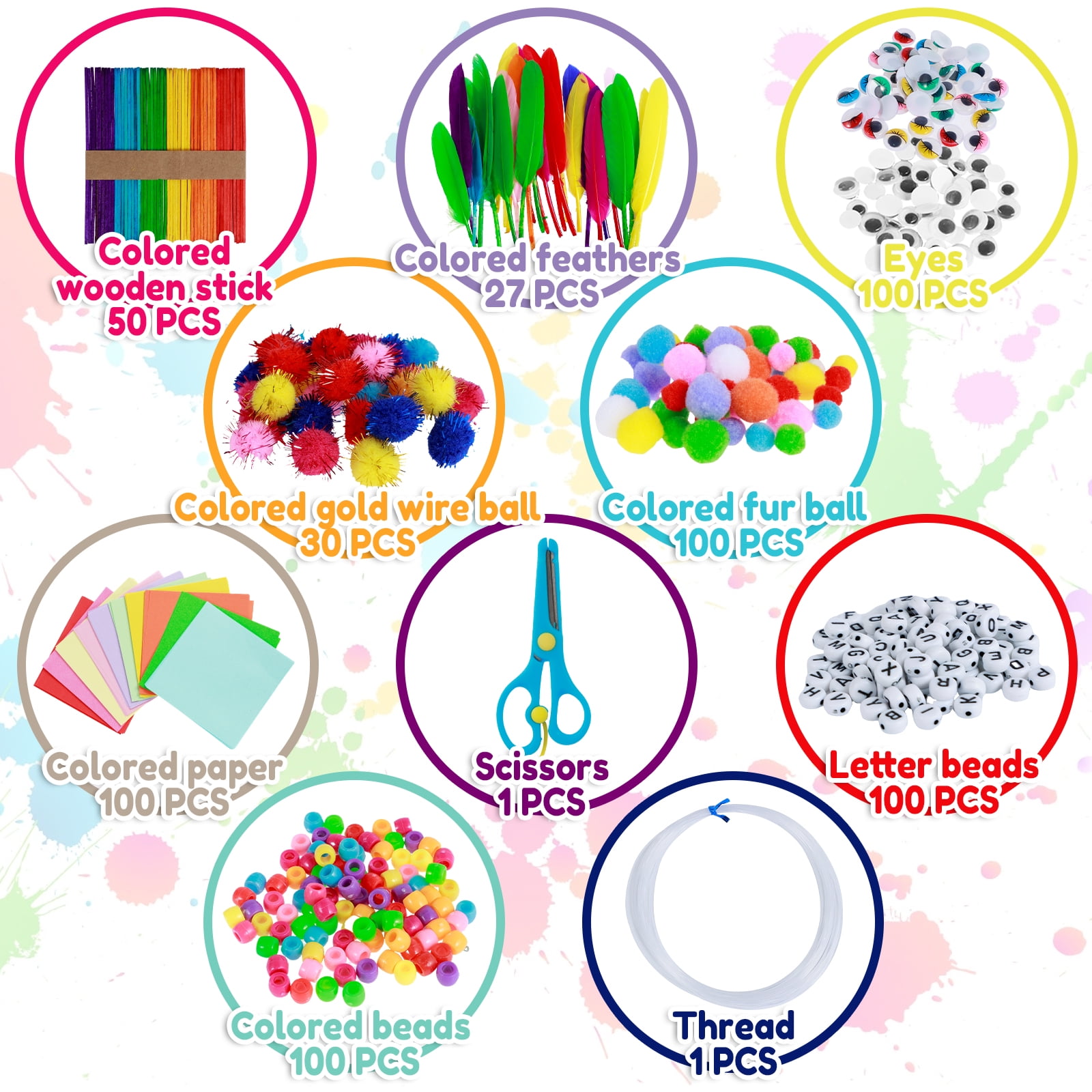DIY Arts and Crafts Supplies Kit Educational Handmade Creative Material Set For Kids (asshown )
