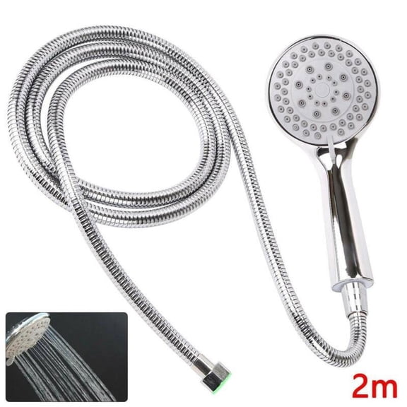 Marbhall High-Pressure Handheld Shower Head - 4.7 Inch Handheld Rain Shower with Hose - 4 Modes ONE/AUS Water Saving Switch Removabl Silver