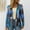 Blue, variant on Women's Vintage Color Block Cardigan Dressy Long Sleeve Open Front Loose 2025 Fall Casual Outerwear Jackets