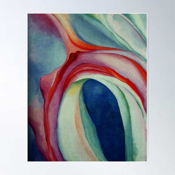 Georgia O'Keeffe Music Pink And Blue Poster Wall Art, Modern Wall Decor For Living Room Bedroom, 8x12 UNFRAMED