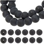about 49 Pcs 8mm Obsidian Beads Strands Black Round Frosted Beads Natural Stone Beads Gemstones Loose Spacer Beads for Necklace Bracelet Earrings Jewelry Making