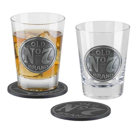 Jack Daniels Old No. 7 Double Old Fashioned Glasses Set Whiskey Bar 12 oz. DOF
