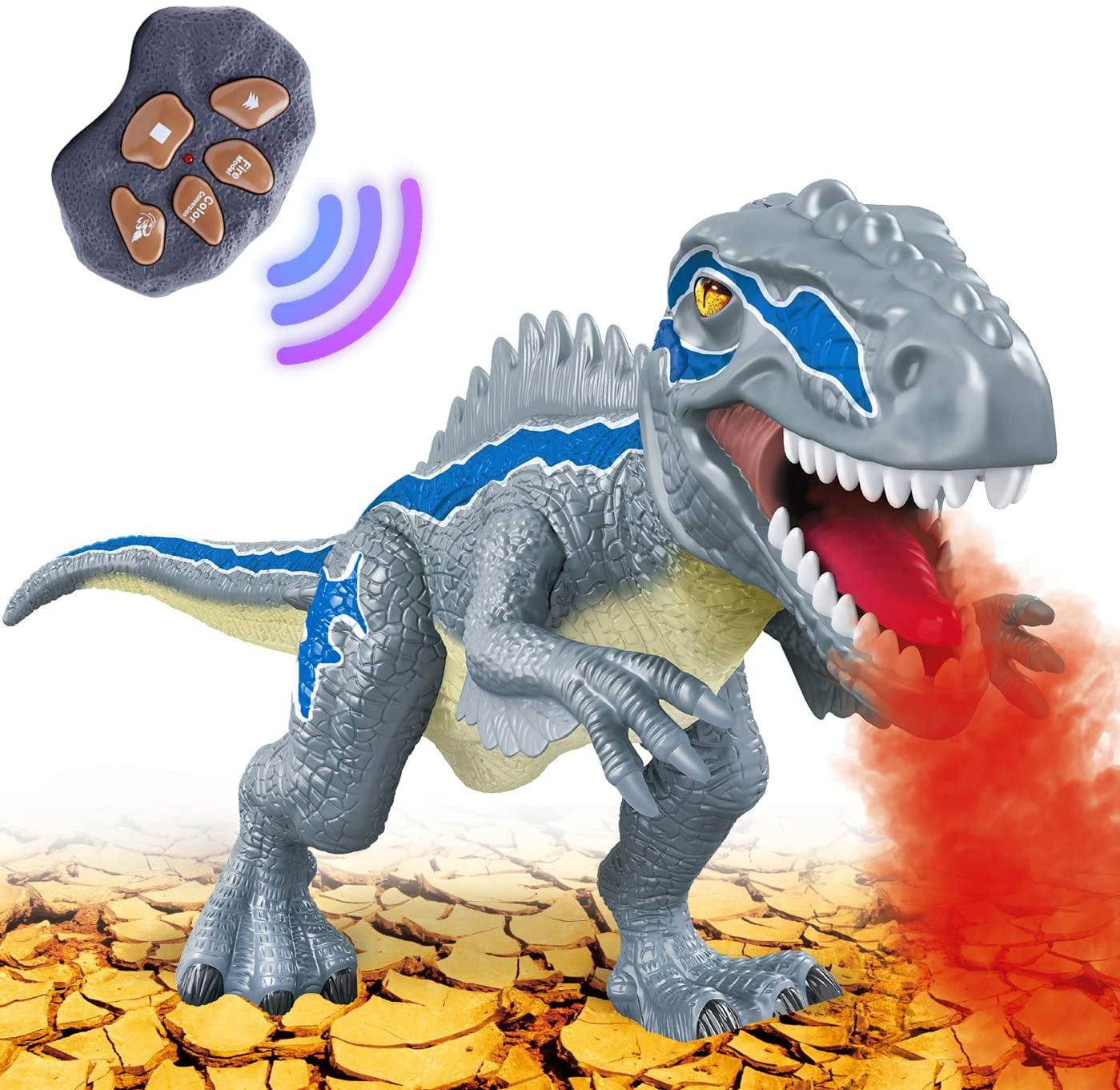 Dinosaur Toys for Kids Boys Girls Ages 3 4 5 Electronic Walking Realistic Dinosaur Toys with Roaring Sound and LED Light Up 