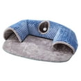 thumbnail image 2 of FashionCha 2 in 1 Cat Tunnel Bed Play Center Comfortable Hideout Interactive Toy Cat Tunnel blue M, 2 of 9