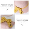 thumbnail image 3 of 56-58cm hat circumference female summer straw hat and straw bag two-piece bow cute beach hat sun hat - pink, 3 of 5